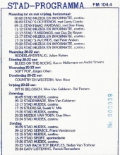 Radio Stad FM Hasselt, schema
