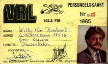 Radio VRL Leuven, lidkaart 1985