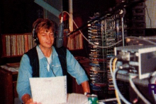 Willy Sommers als presentator voor X-Tra FM, 1989