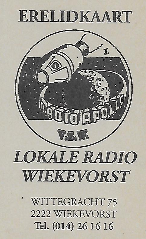 Erelidkaart Radio Apollo Wiekevorst 