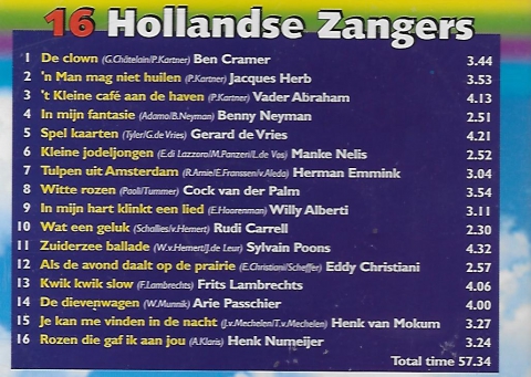 16 Hollandse zangers