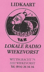 Lidkaart Radio Apollo Wiekevorst 